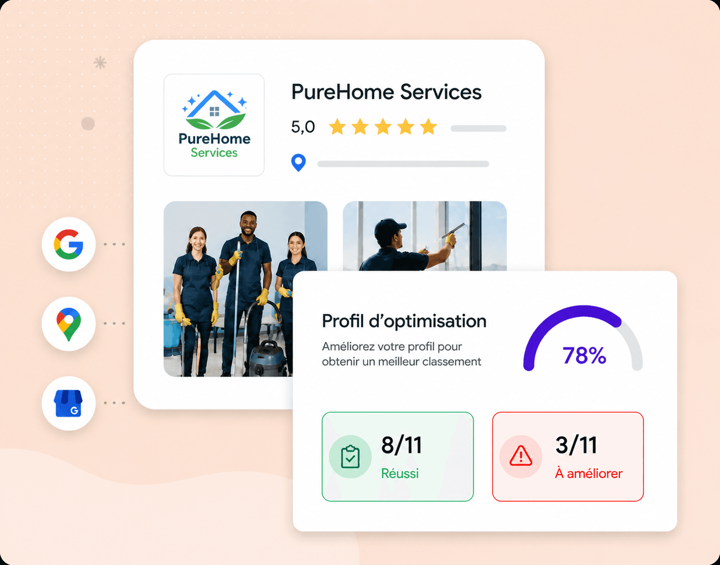 Aperçu d'une fiche Google Business optimisée